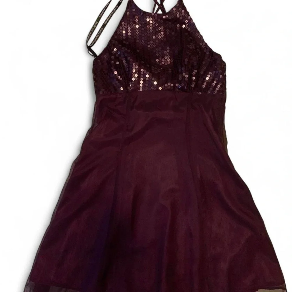 Blondie and Me Evening Purple Sequined Formal Dress - Picture 4 of 8